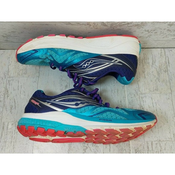 Saucony Ride 9 Everun Running Shoes Athletic Sneakers Teal/Purple Women's 7.5 - Picture 7 of 11